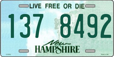 NH license plate 1378492