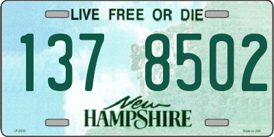 NH license plate 1378502