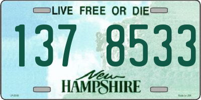 NH license plate 1378533