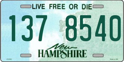 NH license plate 1378540