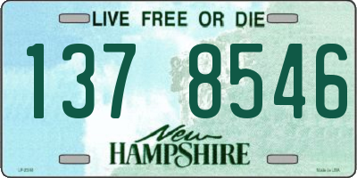 NH license plate 1378546