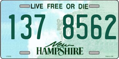 NH license plate 1378562
