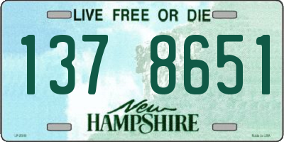 NH license plate 1378651