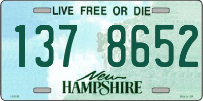 NH license plate 1378652