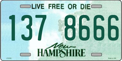 NH license plate 1378666
