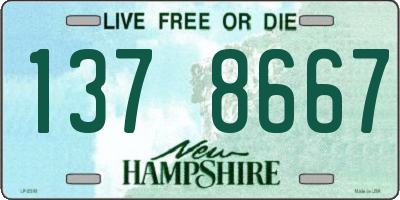 NH license plate 1378667