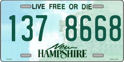 NH license plate 1378668