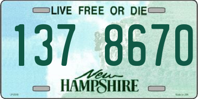NH license plate 1378670