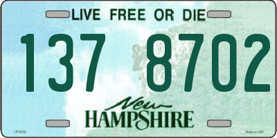 NH license plate 1378702