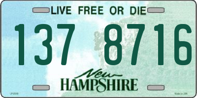 NH license plate 1378716