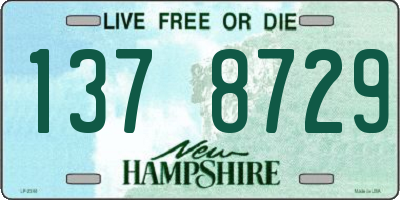 NH license plate 1378729