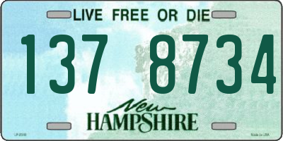 NH license plate 1378734