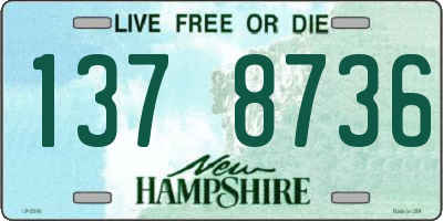 NH license plate 1378736