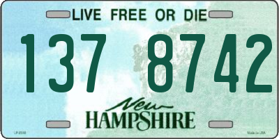 NH license plate 1378742