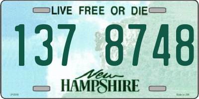 NH license plate 1378748