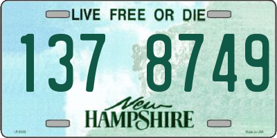 NH license plate 1378749
