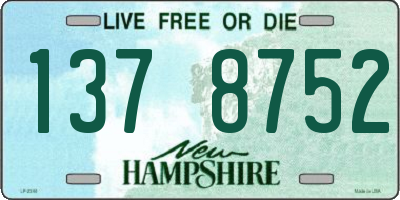 NH license plate 1378752