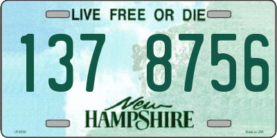 NH license plate 1378756