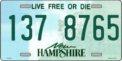 NH license plate 1378765