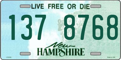 NH license plate 1378768