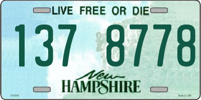 NH license plate 1378778