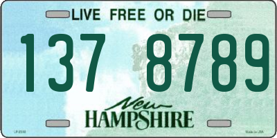 NH license plate 1378789