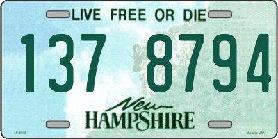 NH license plate 1378794