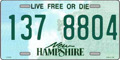 NH license plate 1378804
