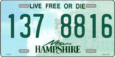 NH license plate 1378816