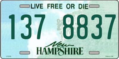 NH license plate 1378837