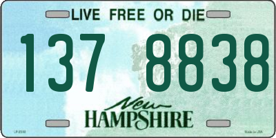 NH license plate 1378838