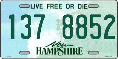 NH license plate 1378852