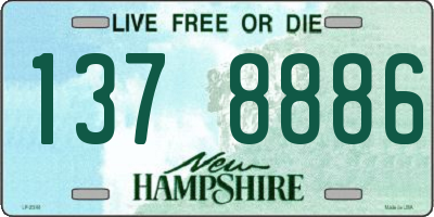 NH license plate 1378886
