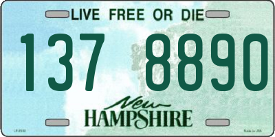 NH license plate 1378890