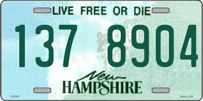 NH license plate 1378904
