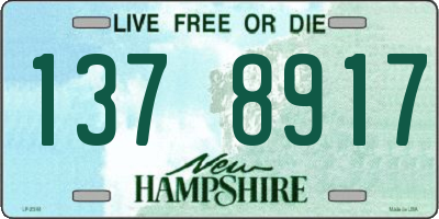 NH license plate 1378917