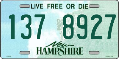 NH license plate 1378927