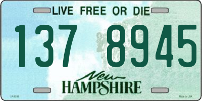NH license plate 1378945