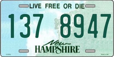 NH license plate 1378947