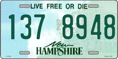 NH license plate 1378948