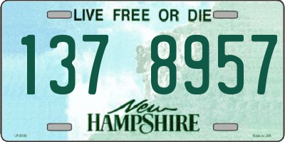 NH license plate 1378957