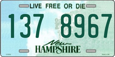 NH license plate 1378967