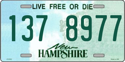 NH license plate 1378977