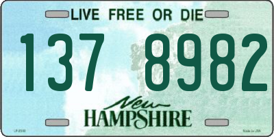 NH license plate 1378982