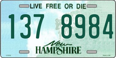 NH license plate 1378984