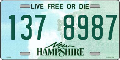 NH license plate 1378987