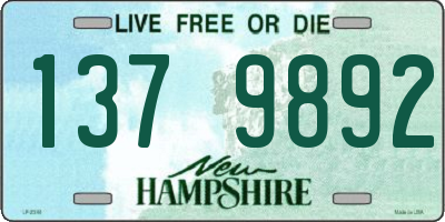NH license plate 1379892