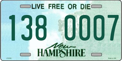 NH license plate 1380007