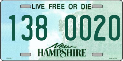 NH license plate 1380020