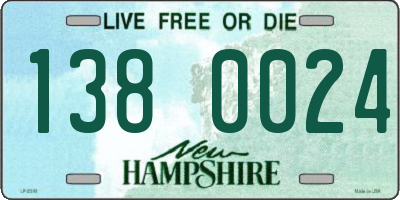 NH license plate 1380024